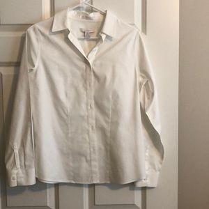 Chico’s No Iron white long sleeve blouse size 0